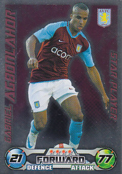 Gabriel Agbonlahor Aston Villa 2008/09 Topps Match Attax Star Player #36